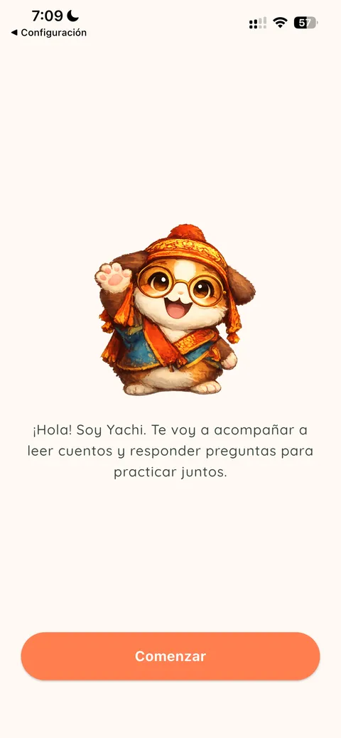 Pantalla de bienvenida de YachAI