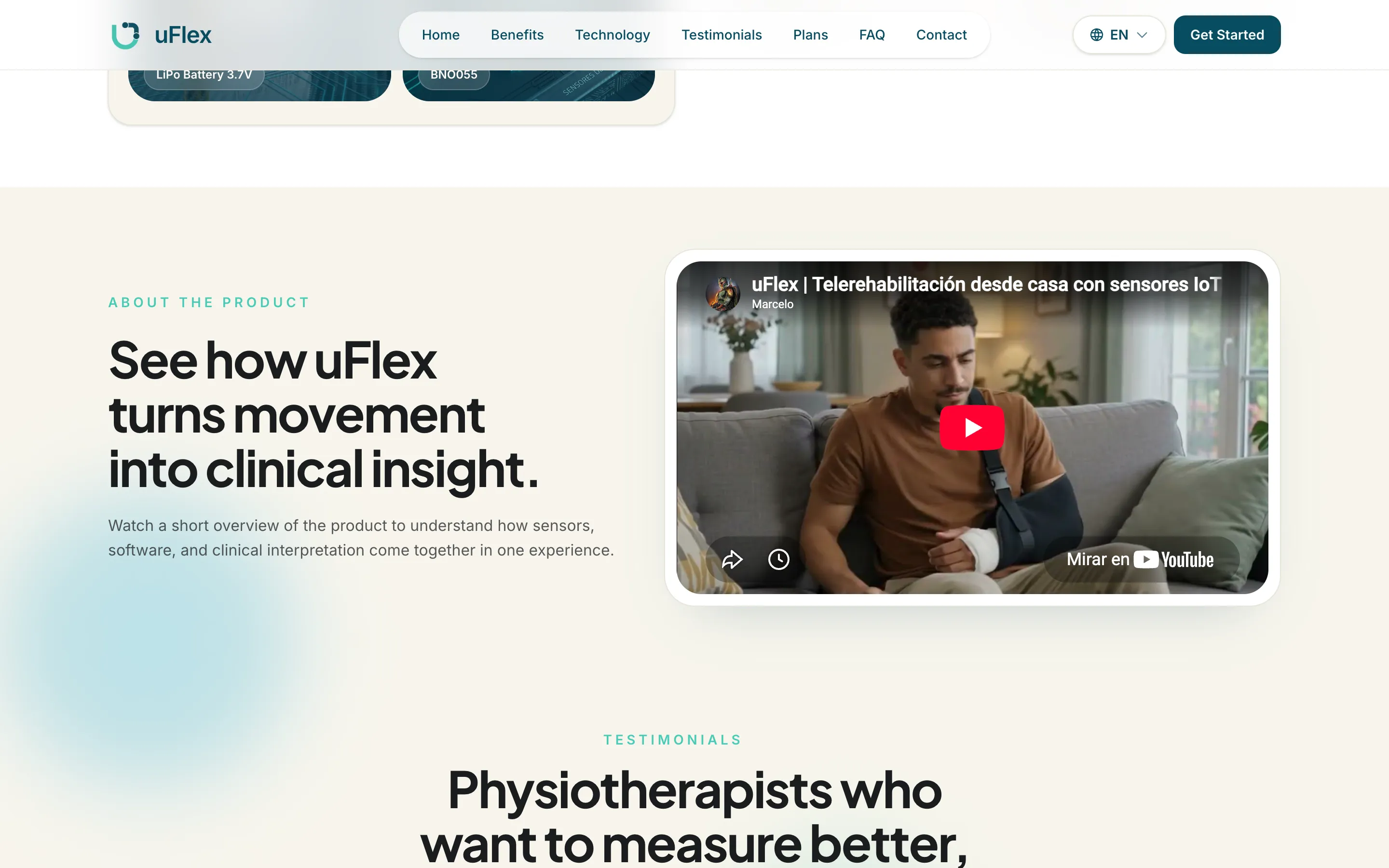 Landing page de uFlex